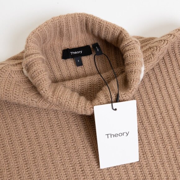 Theory Turtleneck Wool Cashmere Sweater Oversized Soft Beige Karenia Small - Picture 4 of 14
